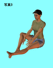 腰痛体操（大腿後面筋のストレッチ１）